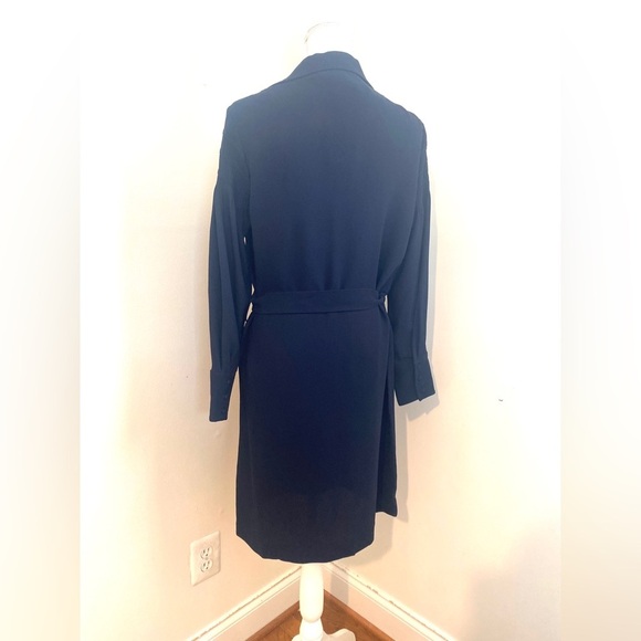 Massimo Dutti Tie Detail Navy Blue Dress Size 6 NWT - Picture 3 of 8
